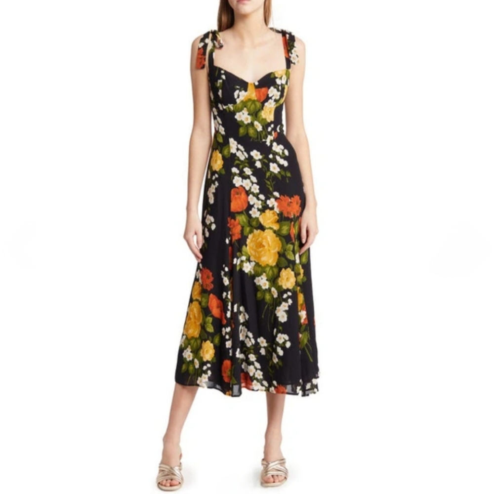 Reformation|Nadira Tie Strap| Midi Dress|Size: 0